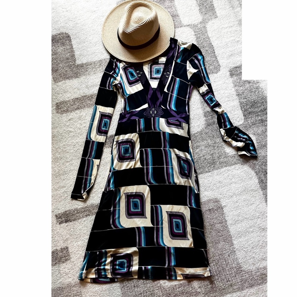 CUSTO BARCELONA GEOMETRIC DRESS